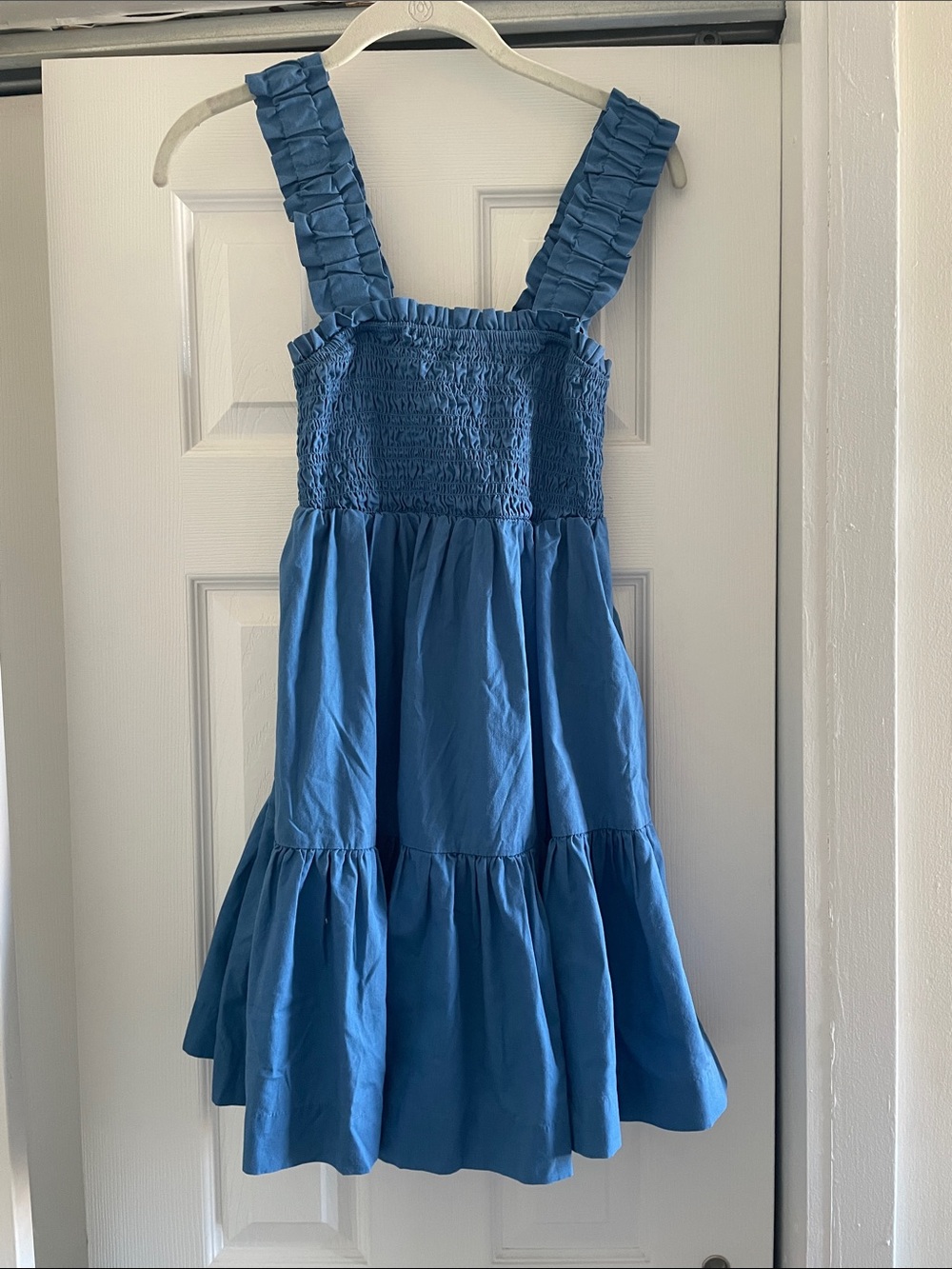 Abercrombie & Fitch Ruffled Strap Blue Tiered Sundress